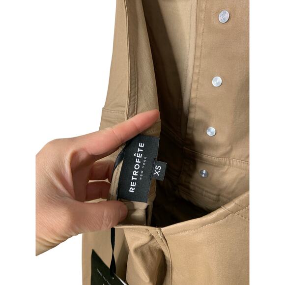 NWT Retrofête Cynthia Tan Open Back Flared Halter Jumpsuit - Picture 7 of 8